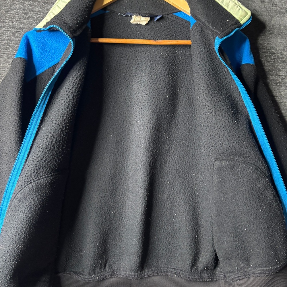 Vintage 90s Columbia Sportswear Fleece Jacket Mens M Black Blue Colorblock USA - Picture 4 of 11